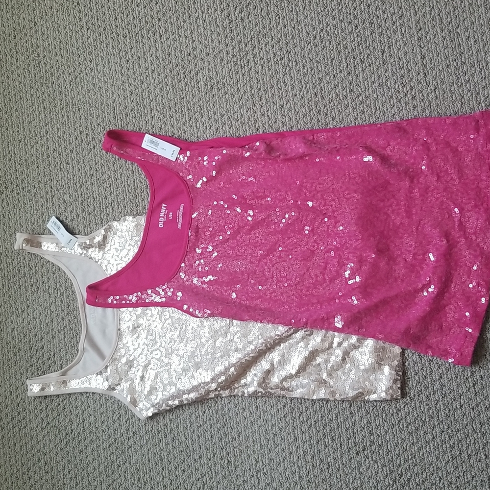 2 sequin tank tops each originally $19.94 - new with tags